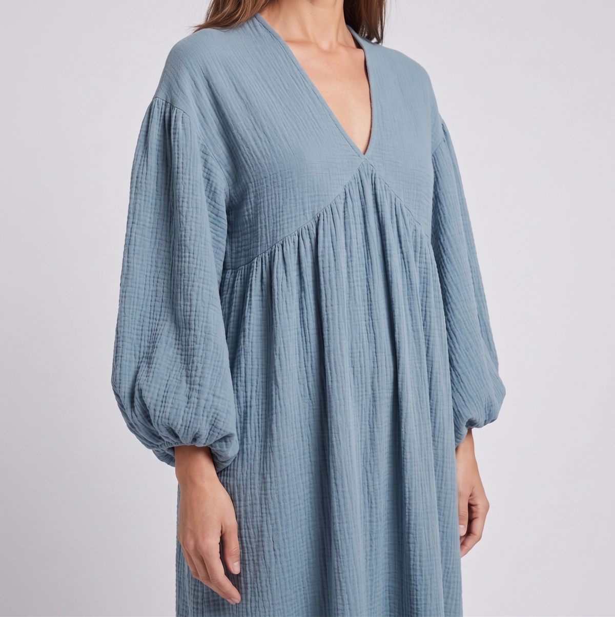 Vespera | Nachtjurk dames midi (V-hals)