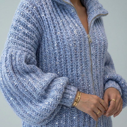 LuxeGlow™ Sequin Knit Cardigan