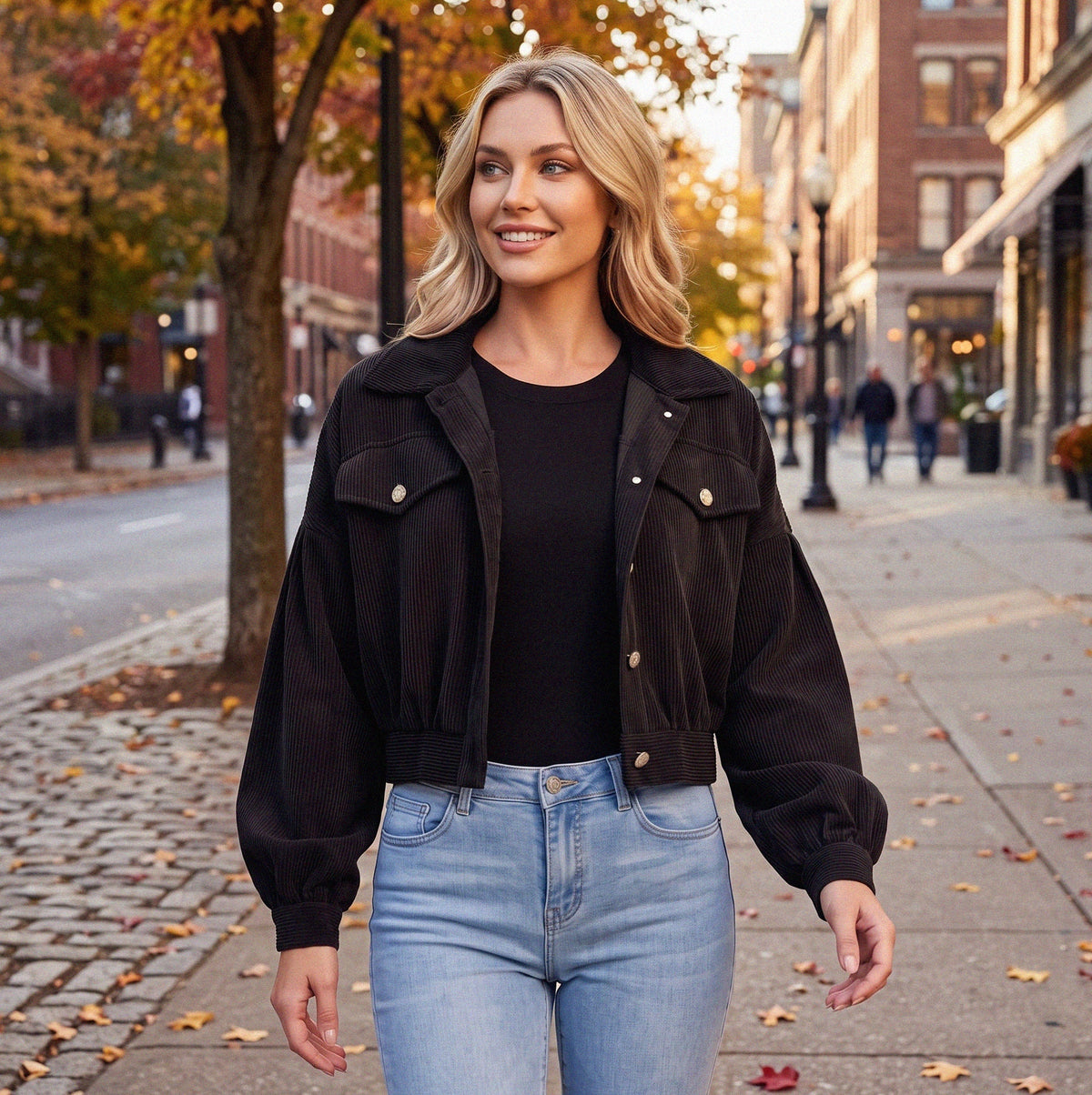 Cecile | Korte dames Jacket met plofmouwen