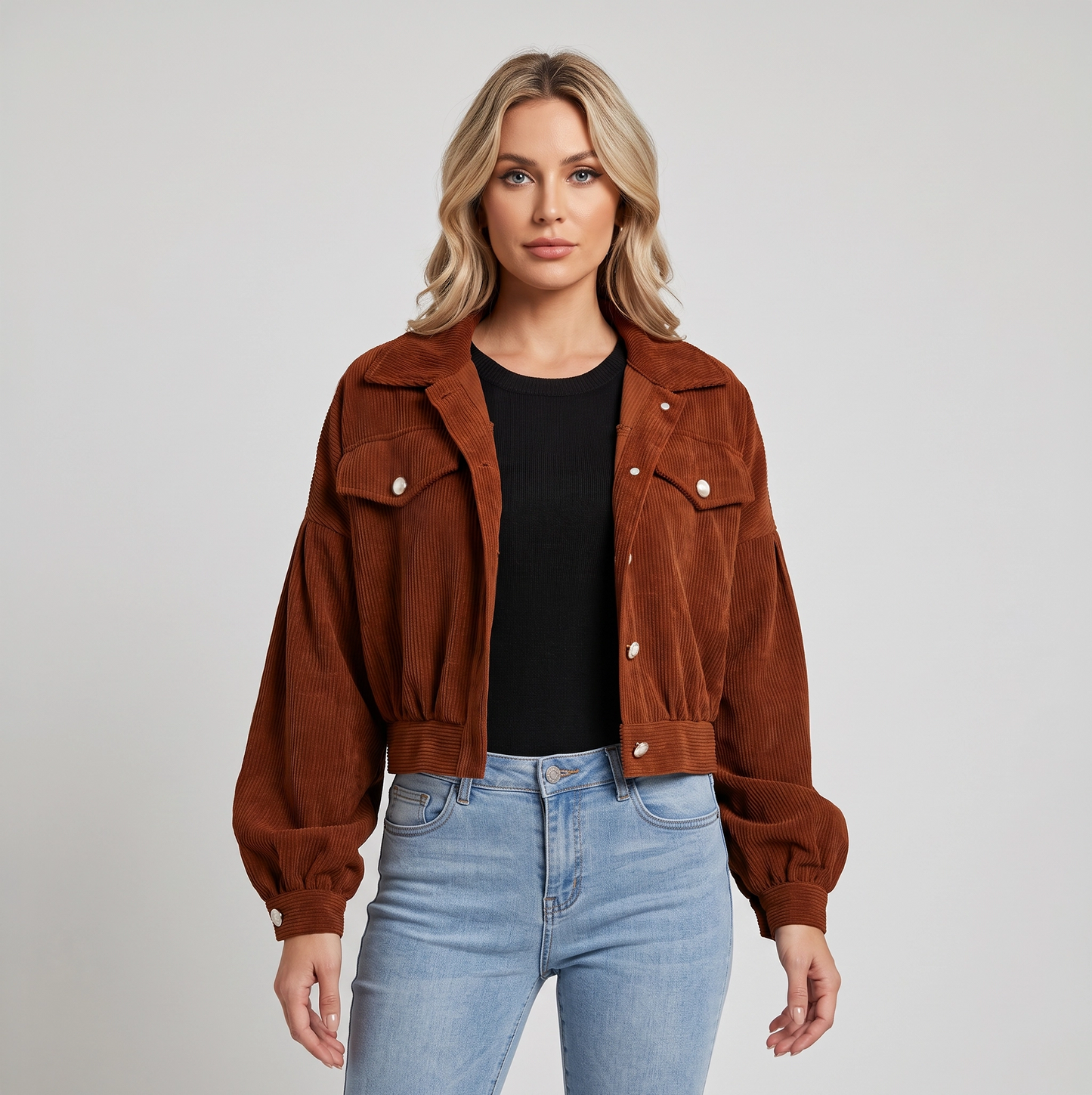 Cecile | Korte dames Jacket met plofmouwen
