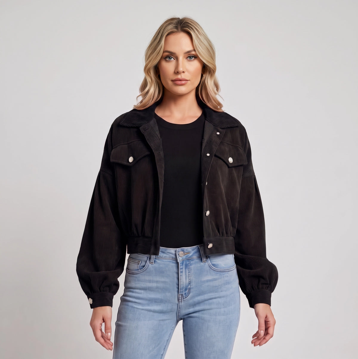 Cecile | Korte dames Jacket met plofmouwen