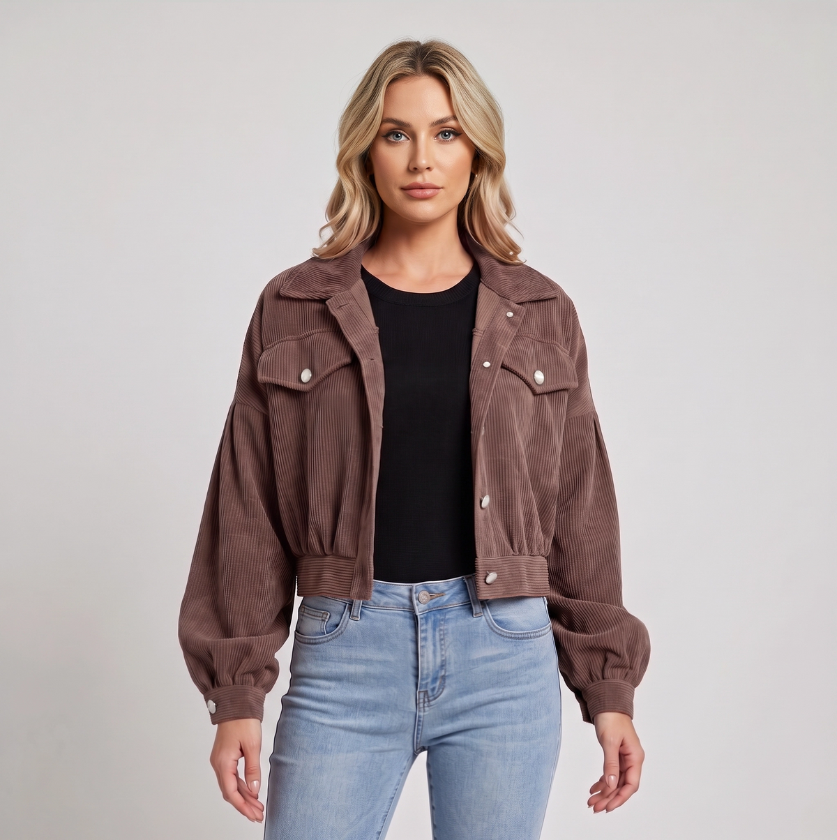 Cecile | Korte dames Jacket met plofmouwen