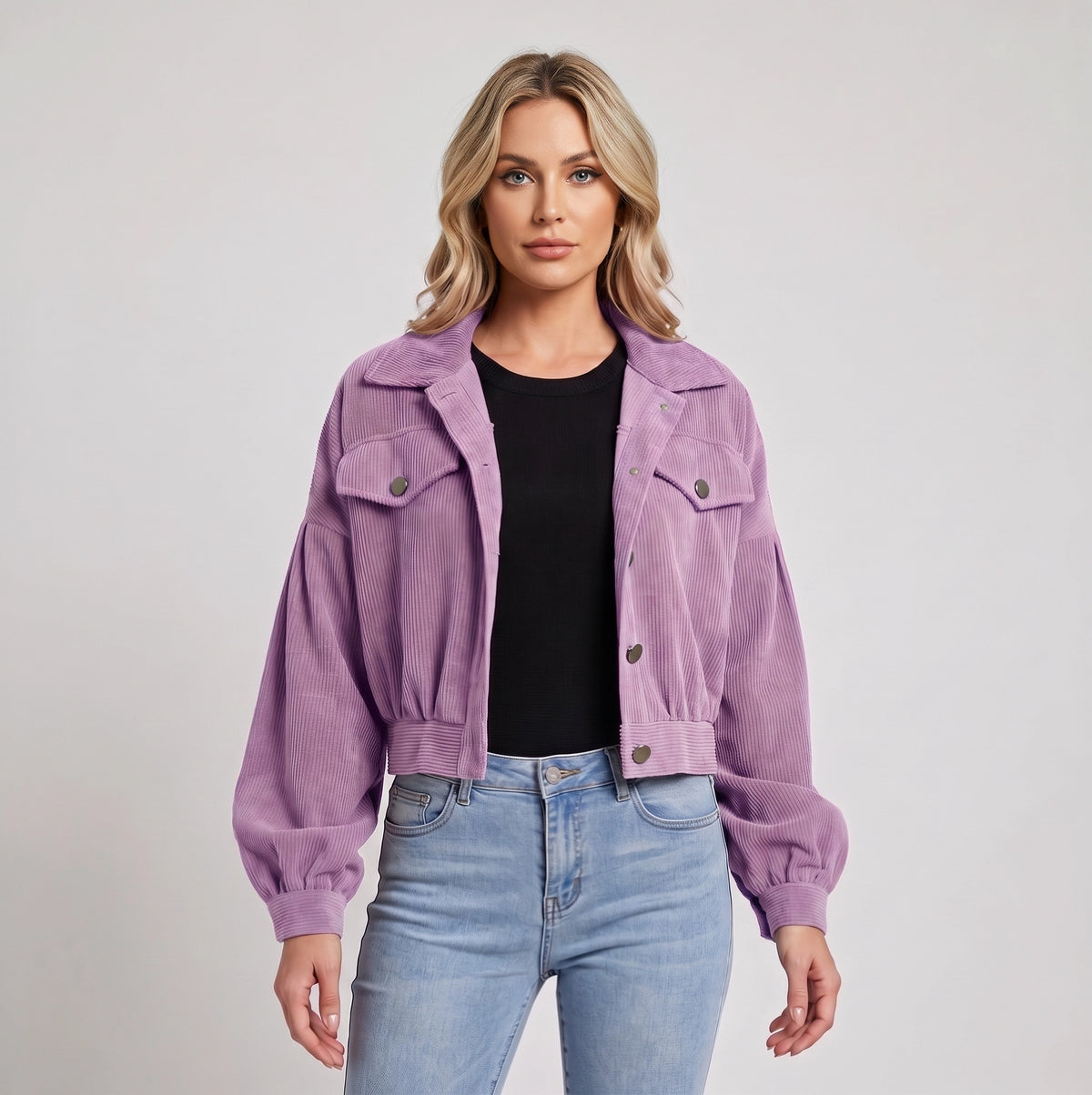 Cecile | Korte dames Jacket met plofmouwen