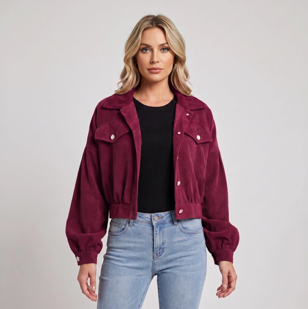 Cecile | Korte dames Jacket met plofmouwen