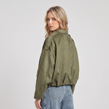 Chiffon | Suede damesjas met kraag