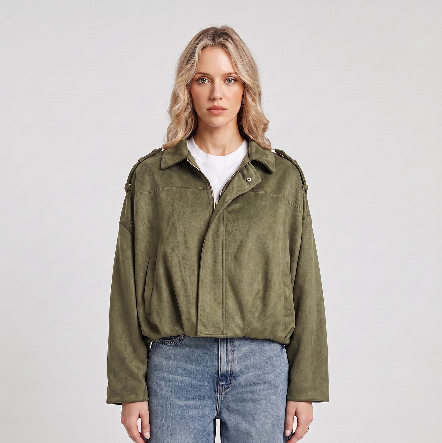 Chiffon | Suede damesjas met kraag