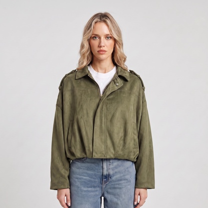 Chiffon | Suede damesjas met kraag