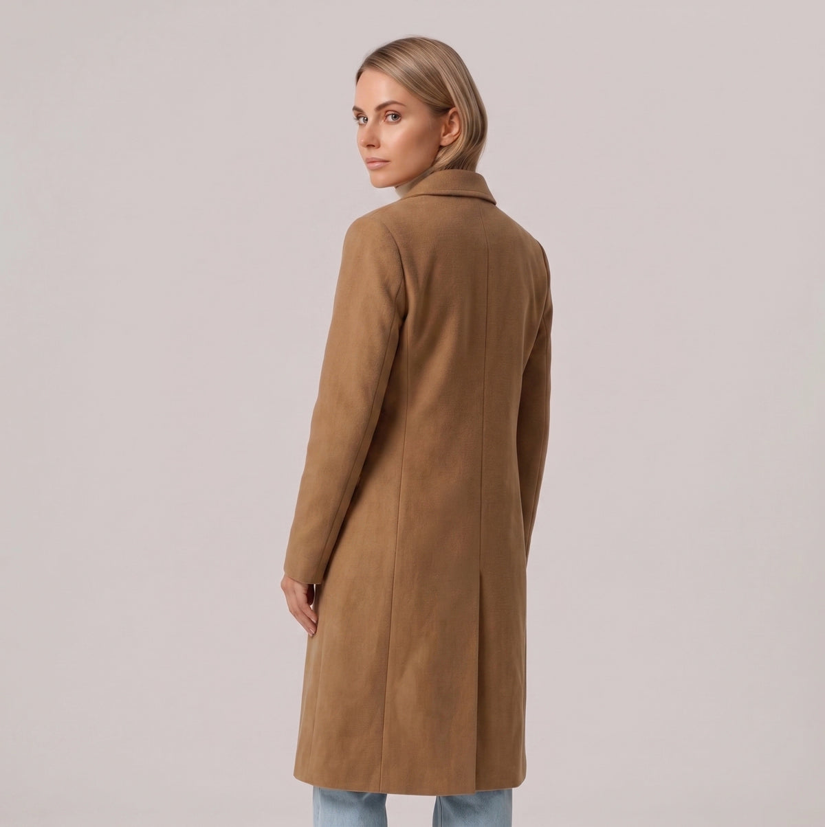 Dulcy | Chique Suede lichtbruine herfst damesjas
