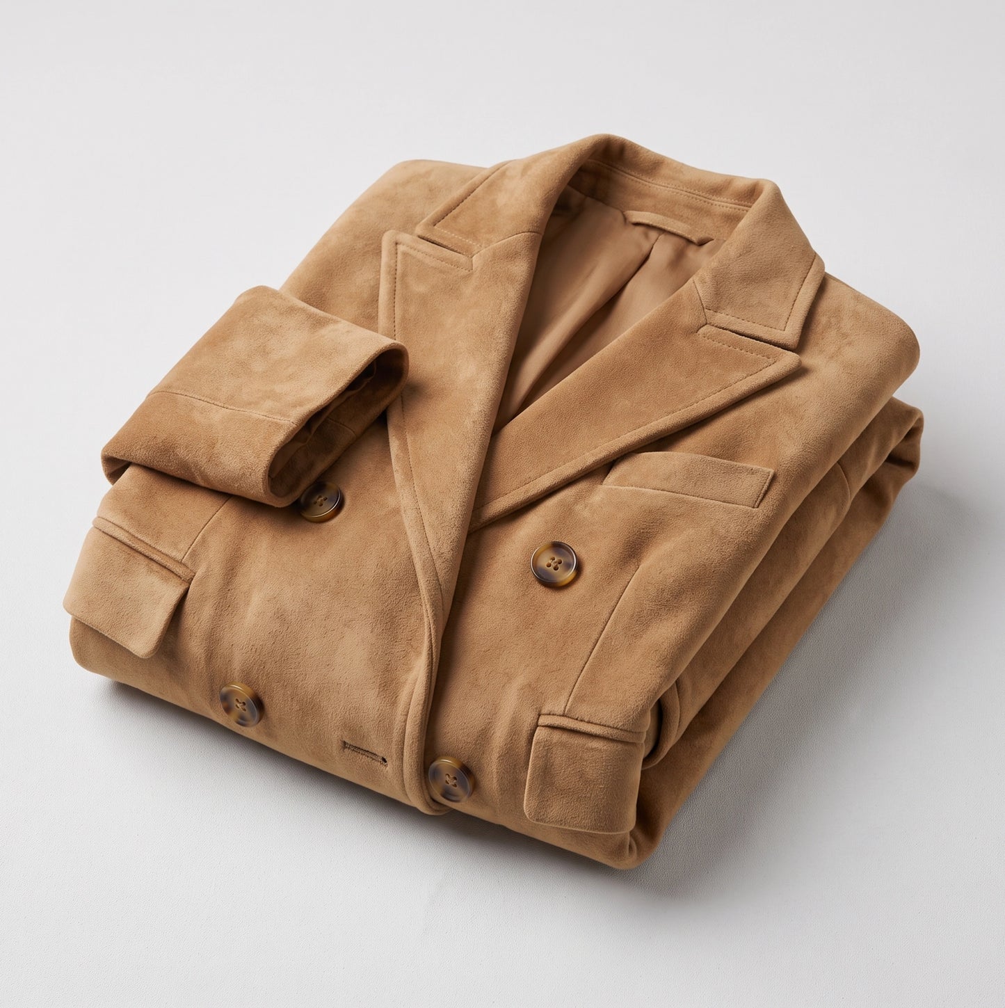 Dulcy | Chique Suede lichtbruine herfst damesjas