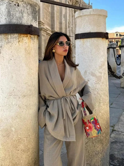 Georgia | Linnen Kimono-set