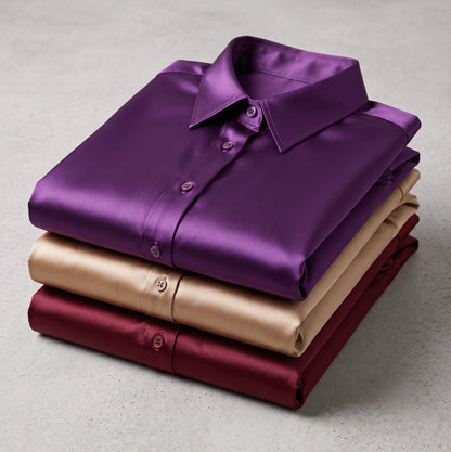 Emi | lange mouwen satijnen blouse