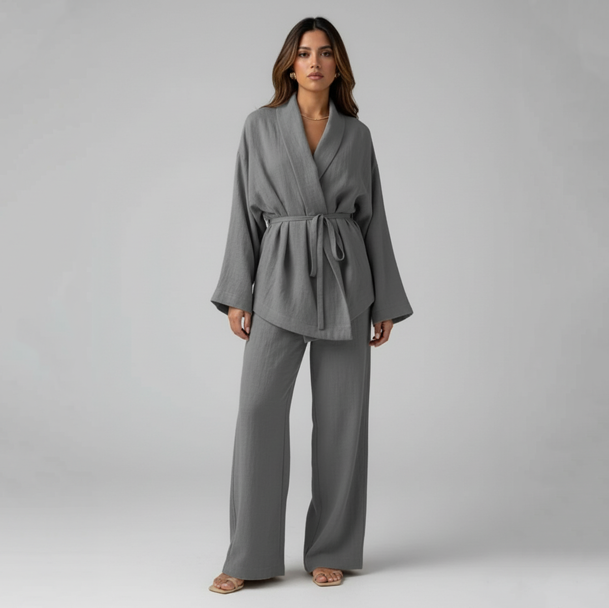 Georgia | Linnen Kimono-set