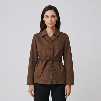 Hope | Klassieke suede damesjas met band