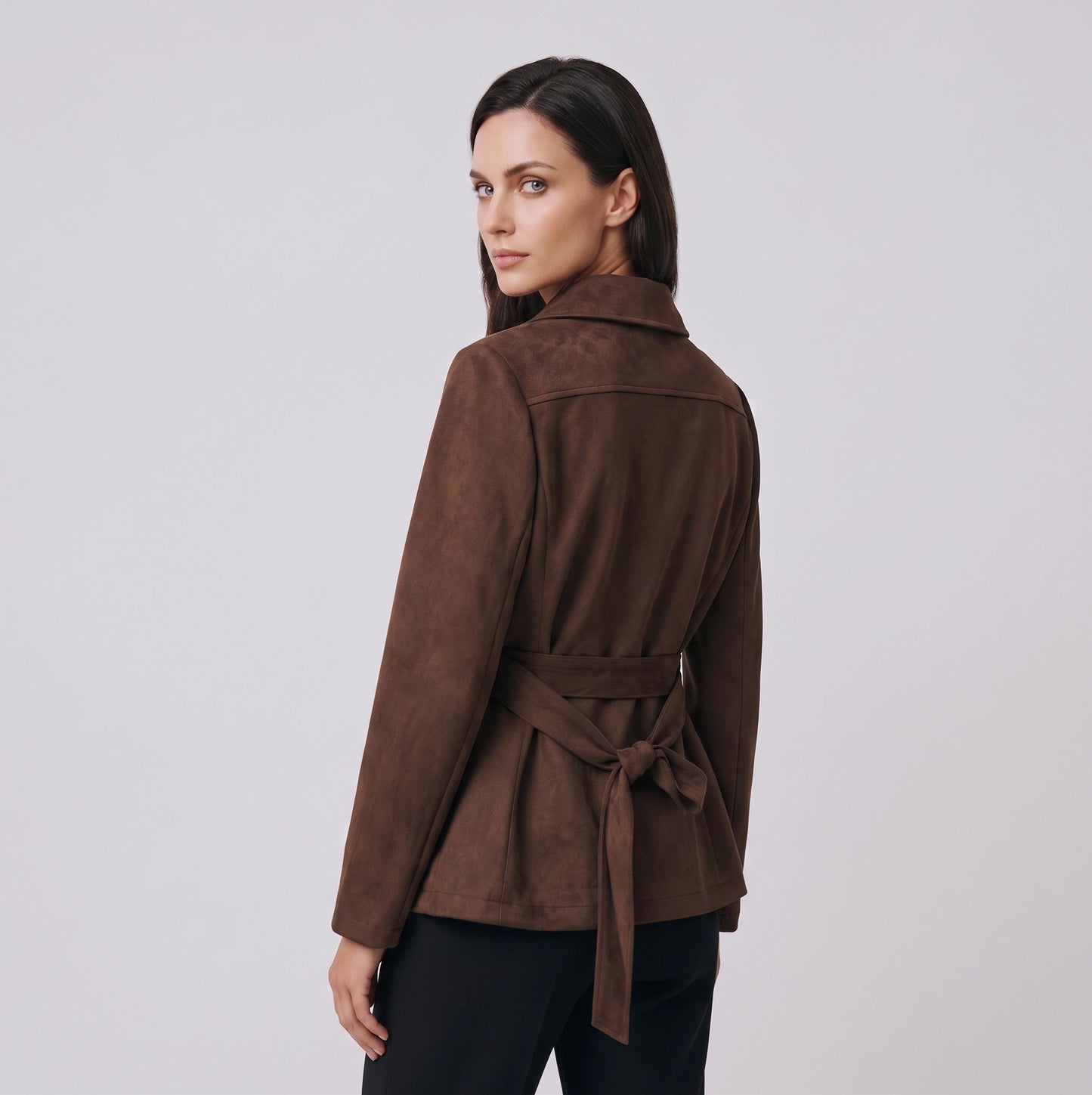 Hope | Klassieke suede damesjas met band