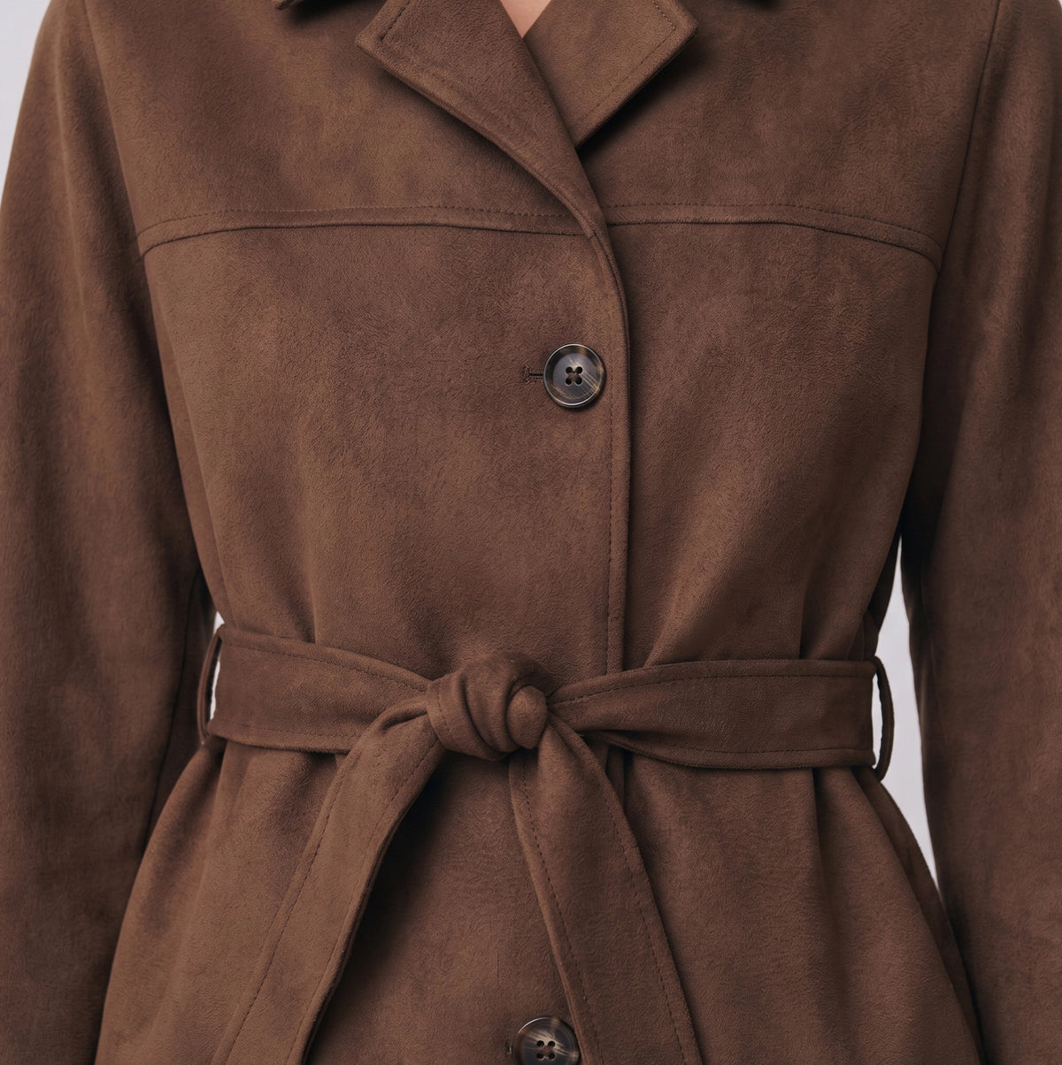 Hope | Klassieke suede damesjas met band