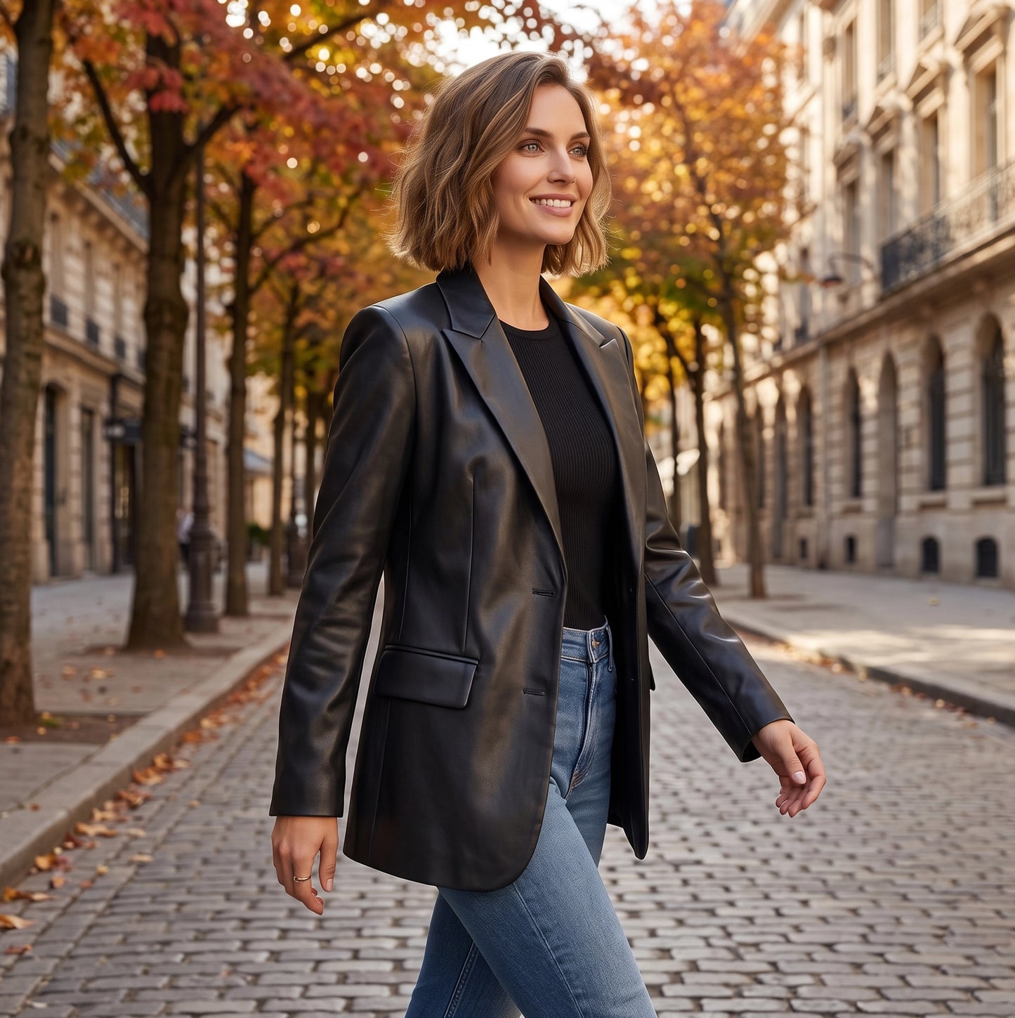 Ise | Leren Dames blazer