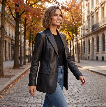 Ise | Leren Dames blazer