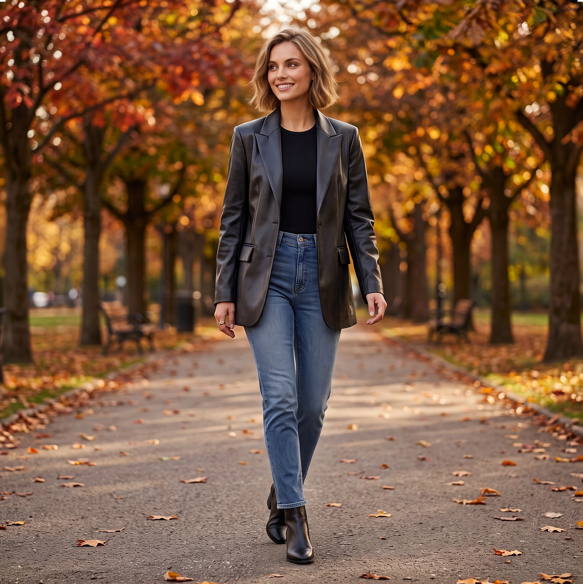Ise | Leren Dames blazer