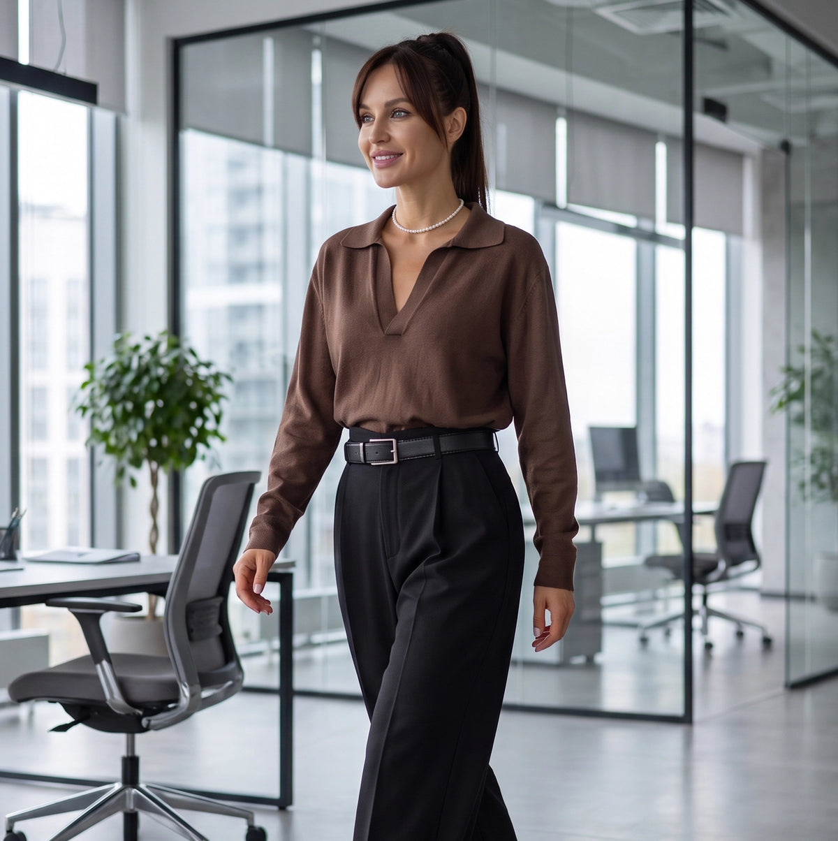 Mabel | Chique comfortabele damestrui met v-hals