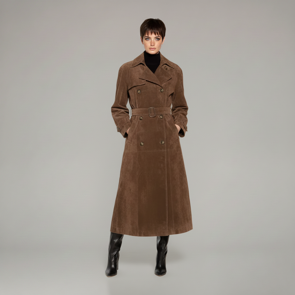 Melody I suede trench coat