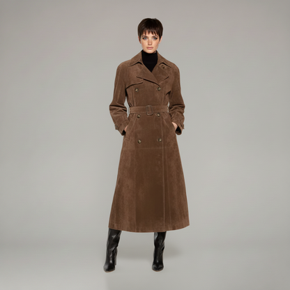Melody I suede trench coat