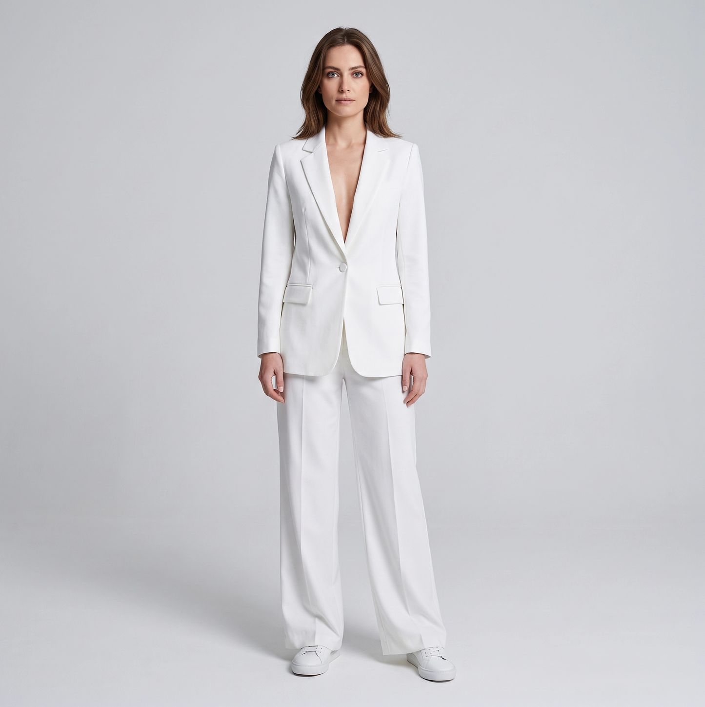 Monique | Chique Blazer en Pantalon Set met wijde Broek