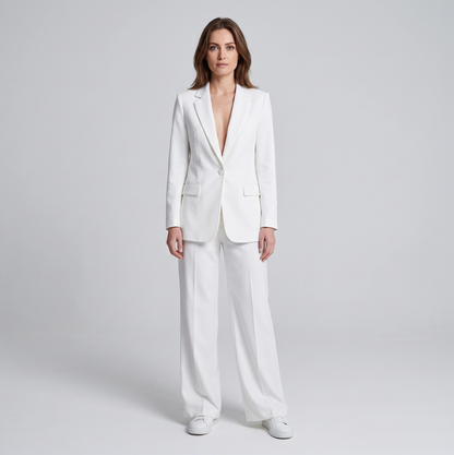 Monique | Chique Blazer en Pantalon Set met wijde Broek
