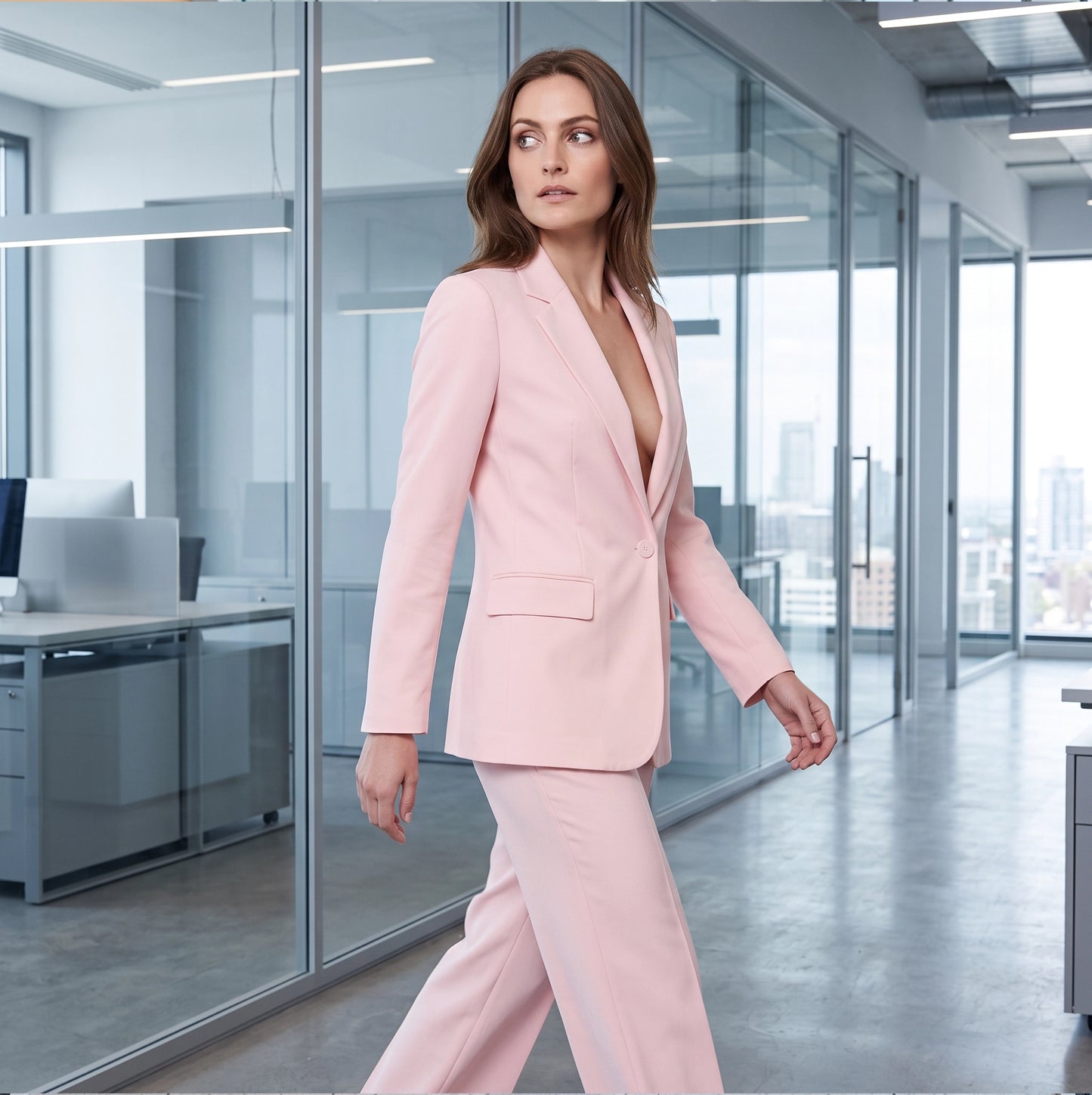 Monique | Chique Blazer en Pantalon Set met wijde Broek
