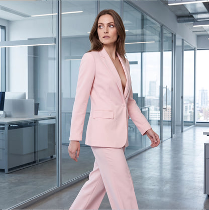 Monique | Chique Blazer en Pantalon Set met wijde Broek