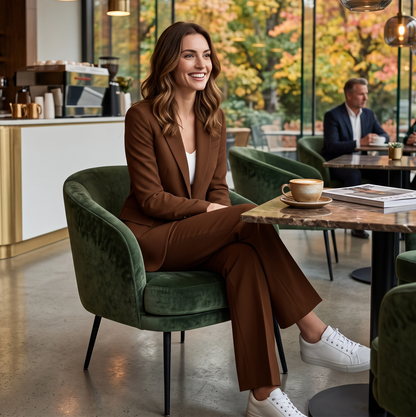 Monique | Chique Blazer en Pantalon Set met wijde Broek