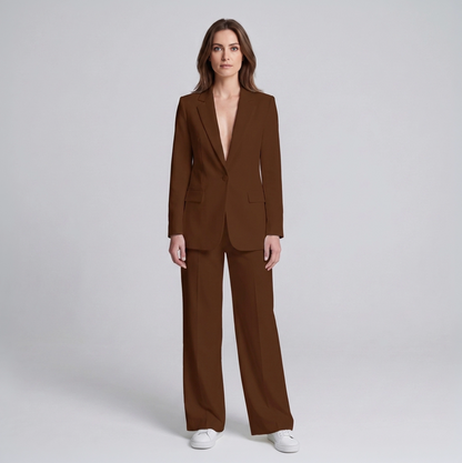 Monique | Chique Blazer en Pantalon Set met wijde Broek