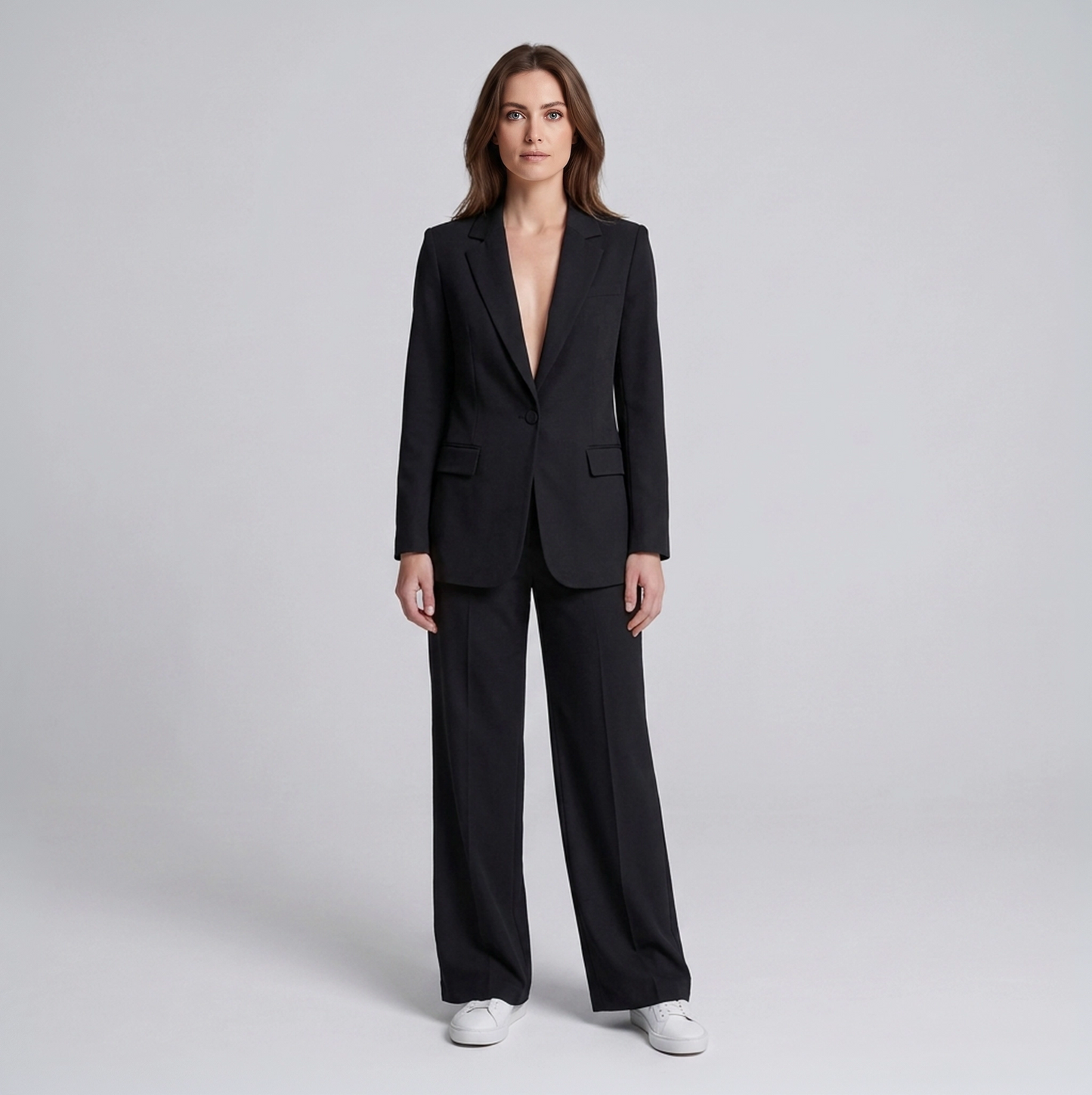 Monique | Chique Blazer en Pantalon Set met wijde Broek