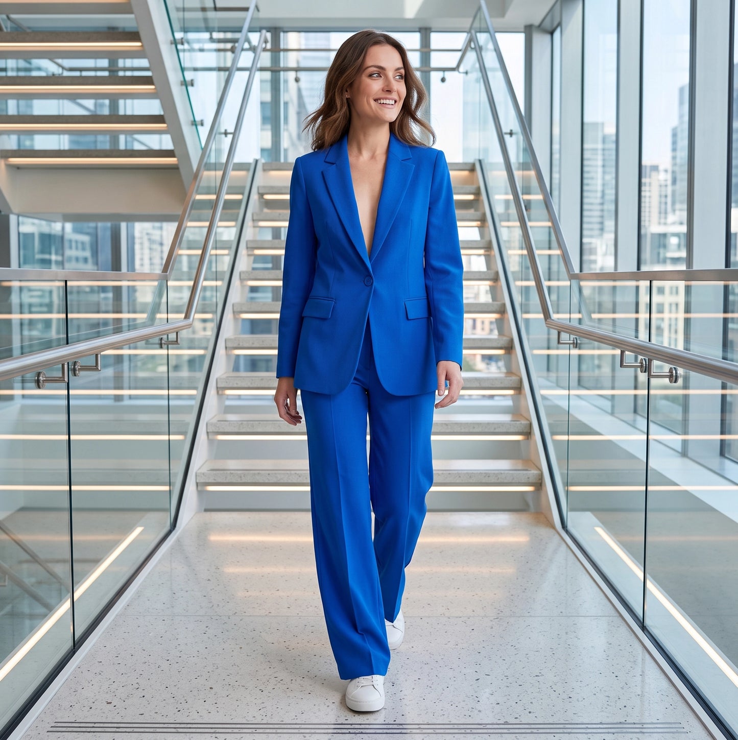Monique | Chique Blazer en Pantalon Set met wijde Broek