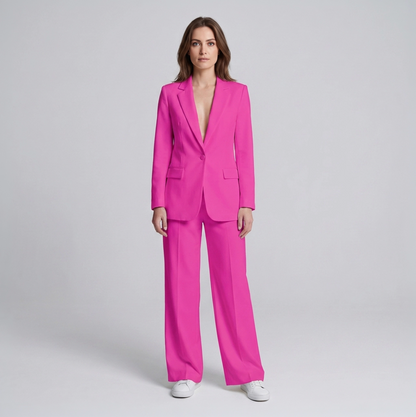 Monique | Chique Blazer en Pantalon Set met wijde Broek