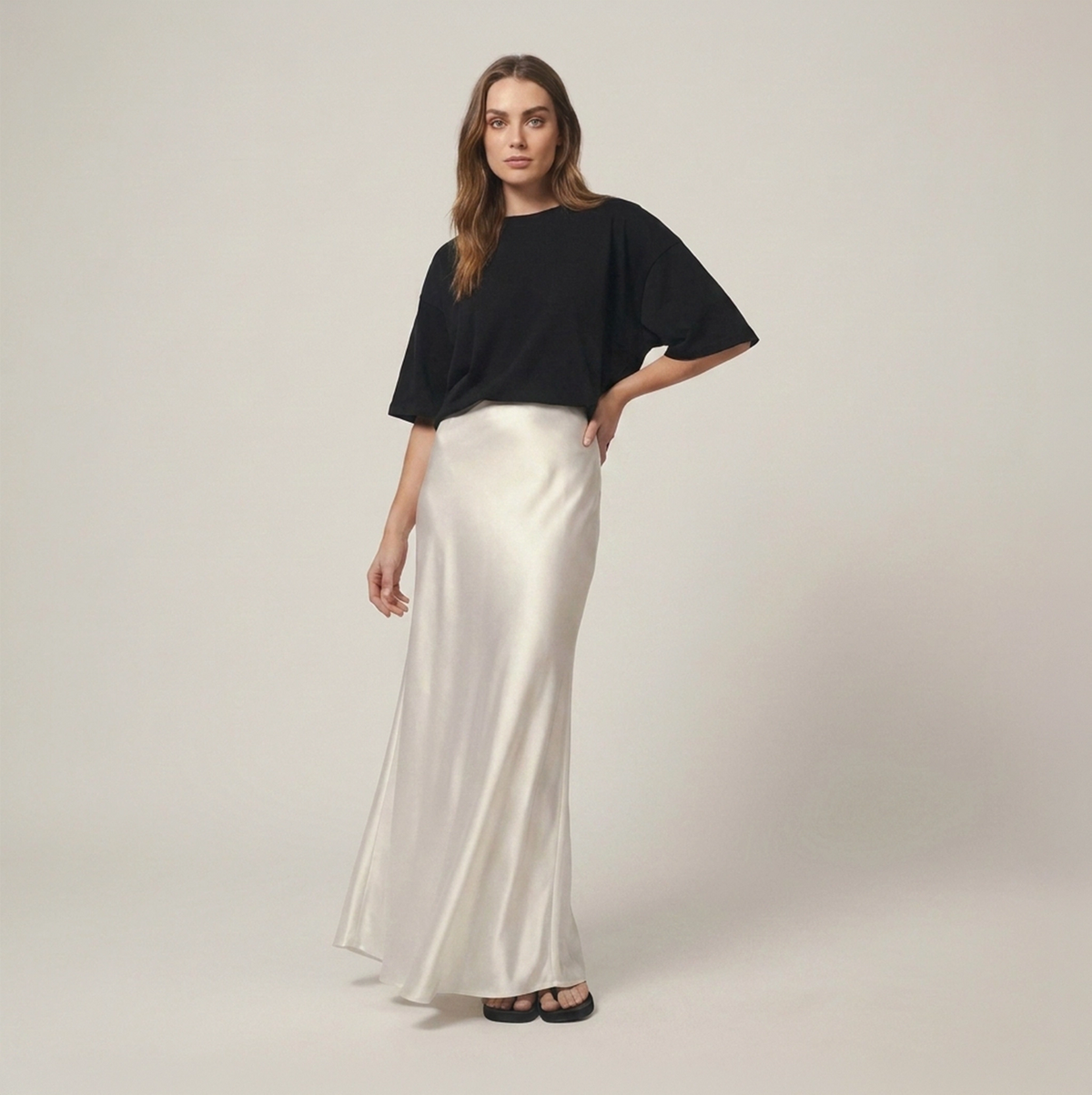 Neve | Luxe hoge midi rok
