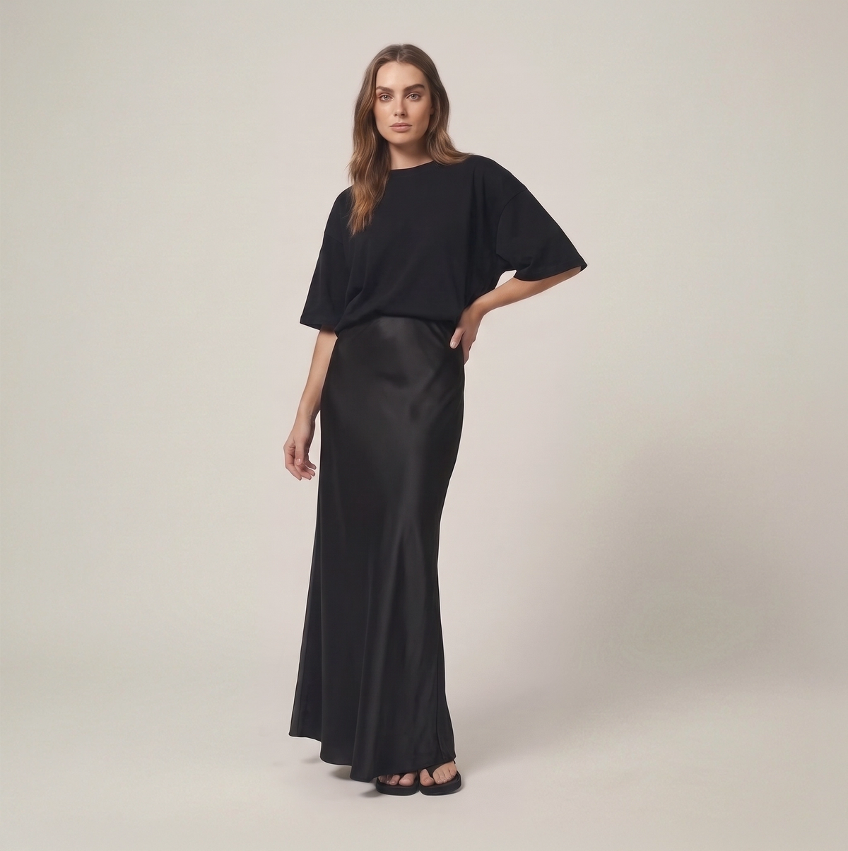 Neve | Luxe hoge midi rok
