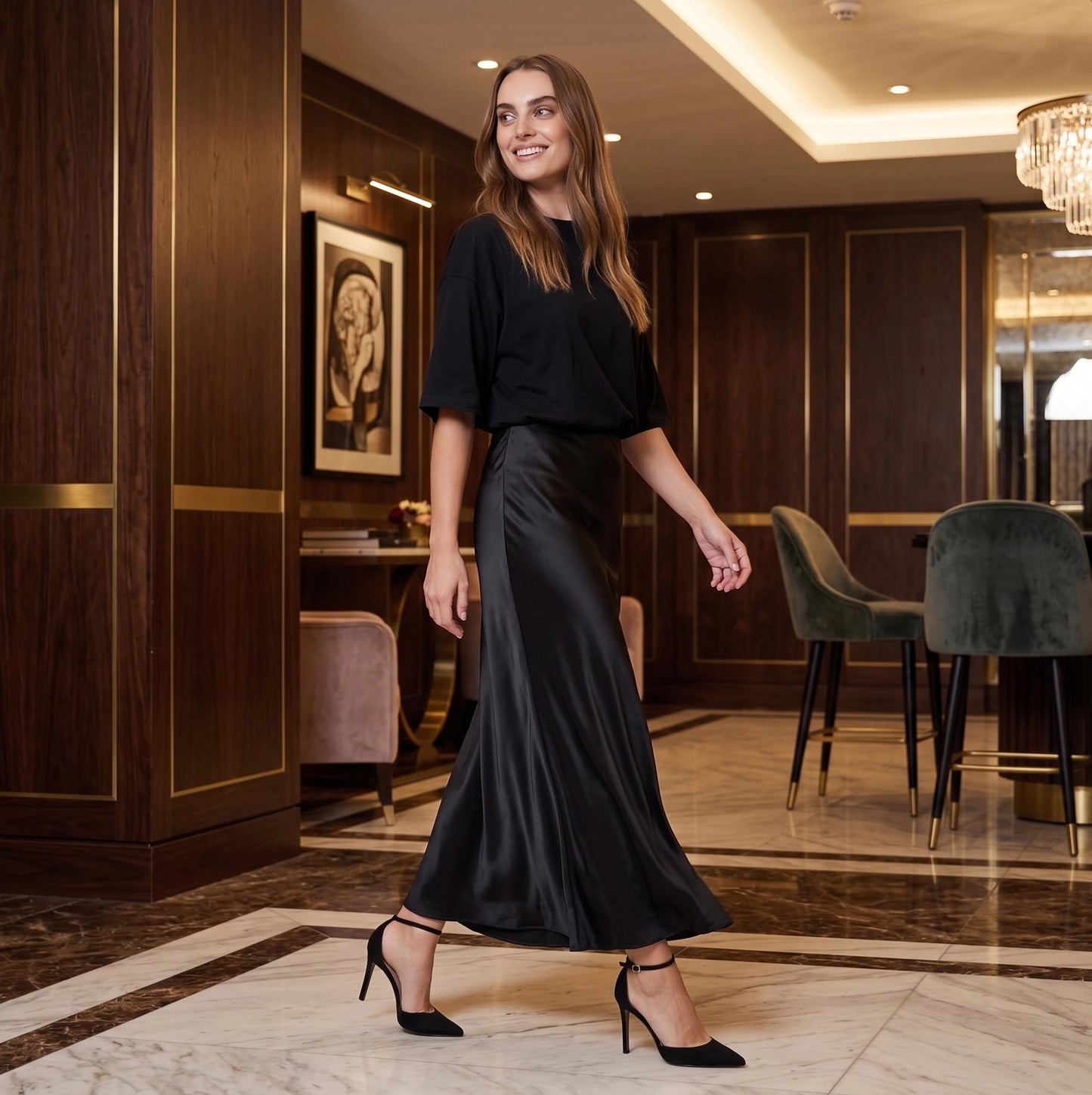 Neve | Luxe hoge midi rok