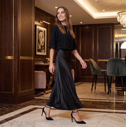 Neve | Luxe hoge midi rok
