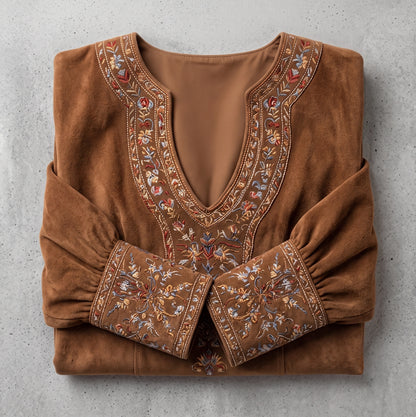 Rowan | Korte Jurk met Suède-effect