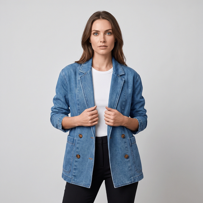 Safira | Denim dames jacket met zijzakken