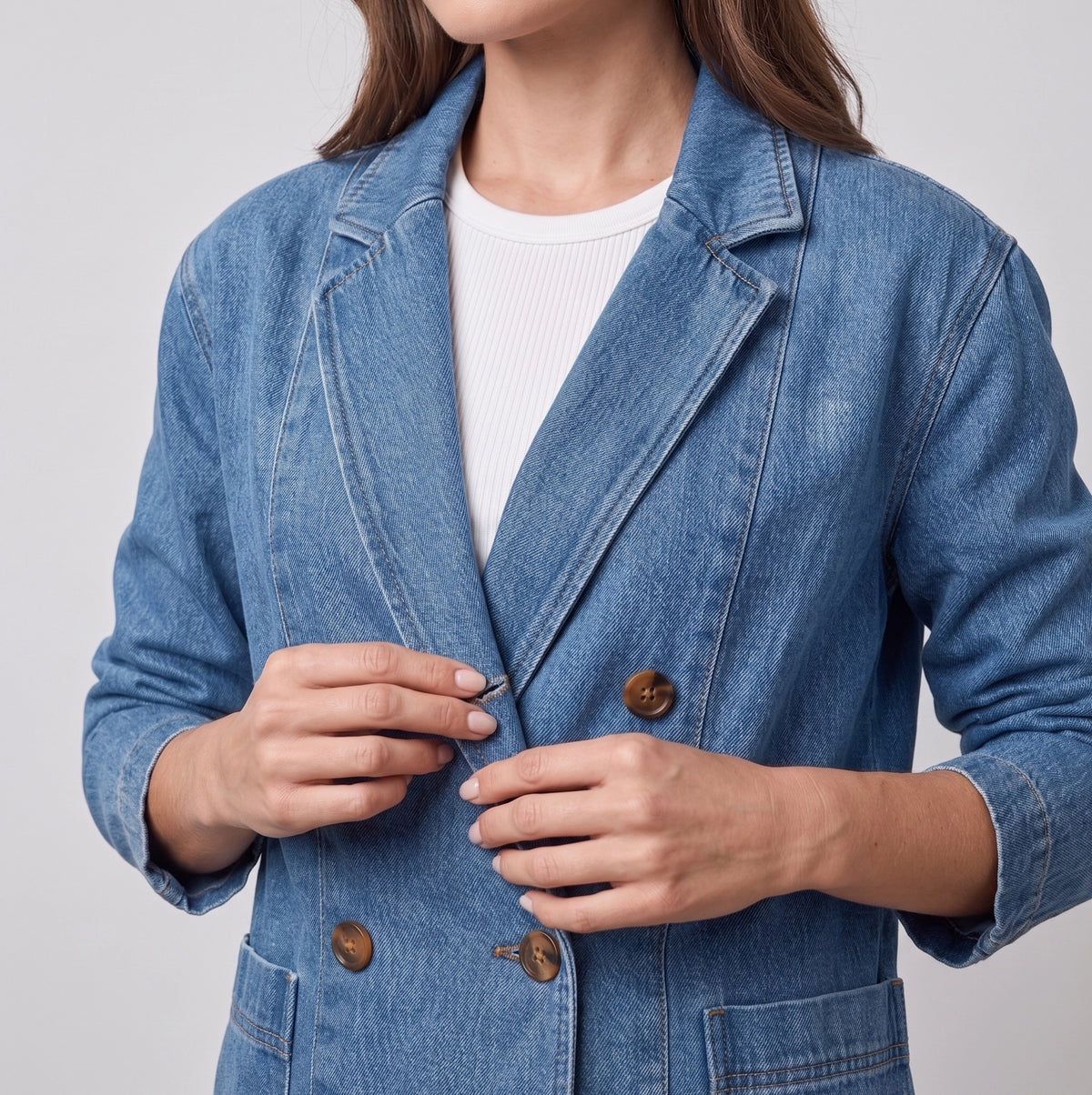 Safira | Denim dames jacket met zijzakken