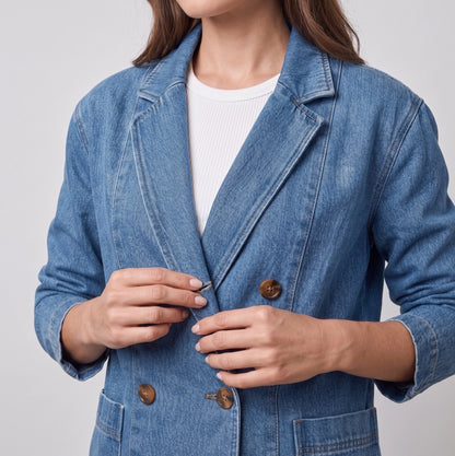 Safira | Denim dames jacket met zijzakken