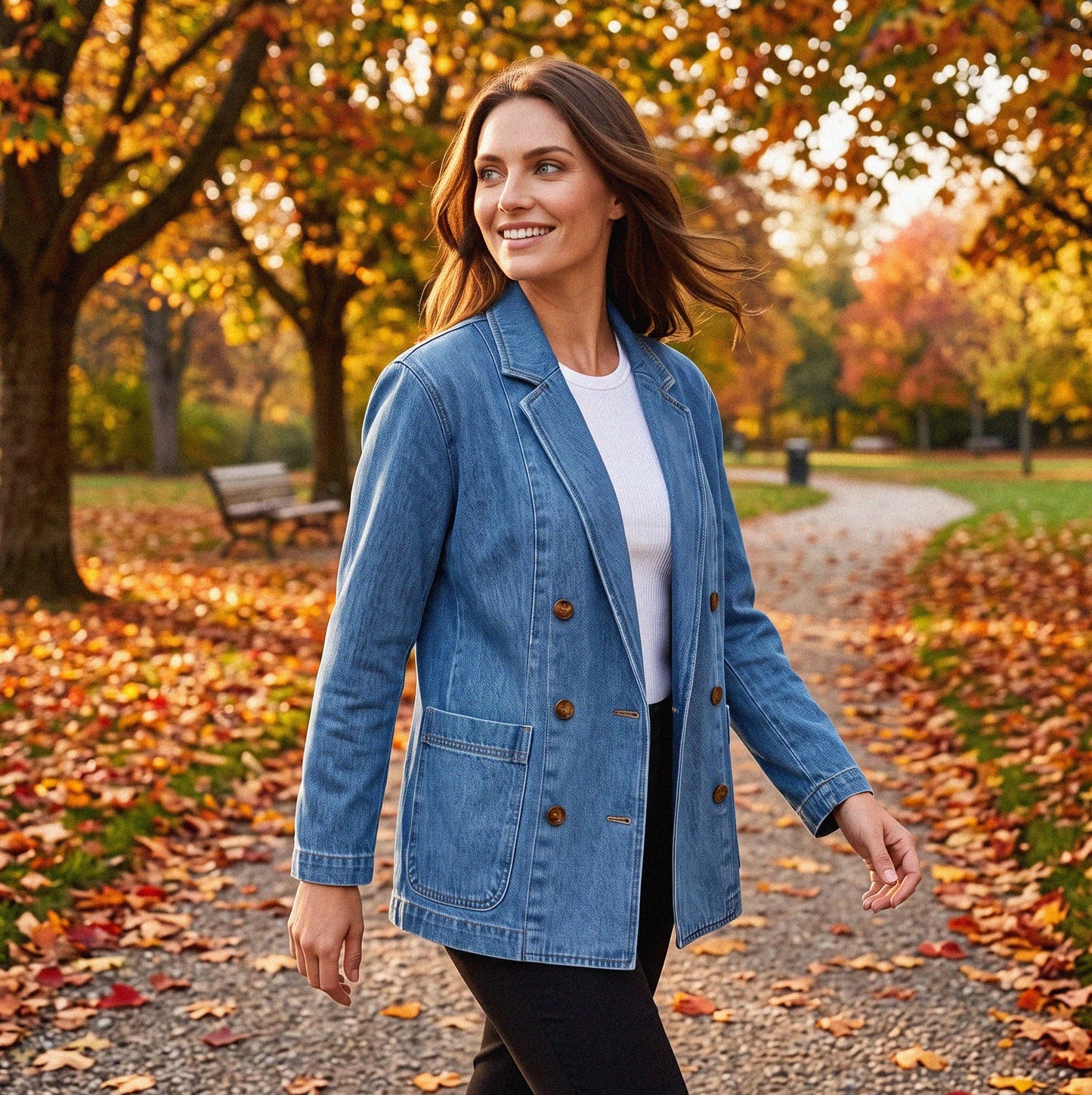 Safira | Denim dames jacket met zijzakken