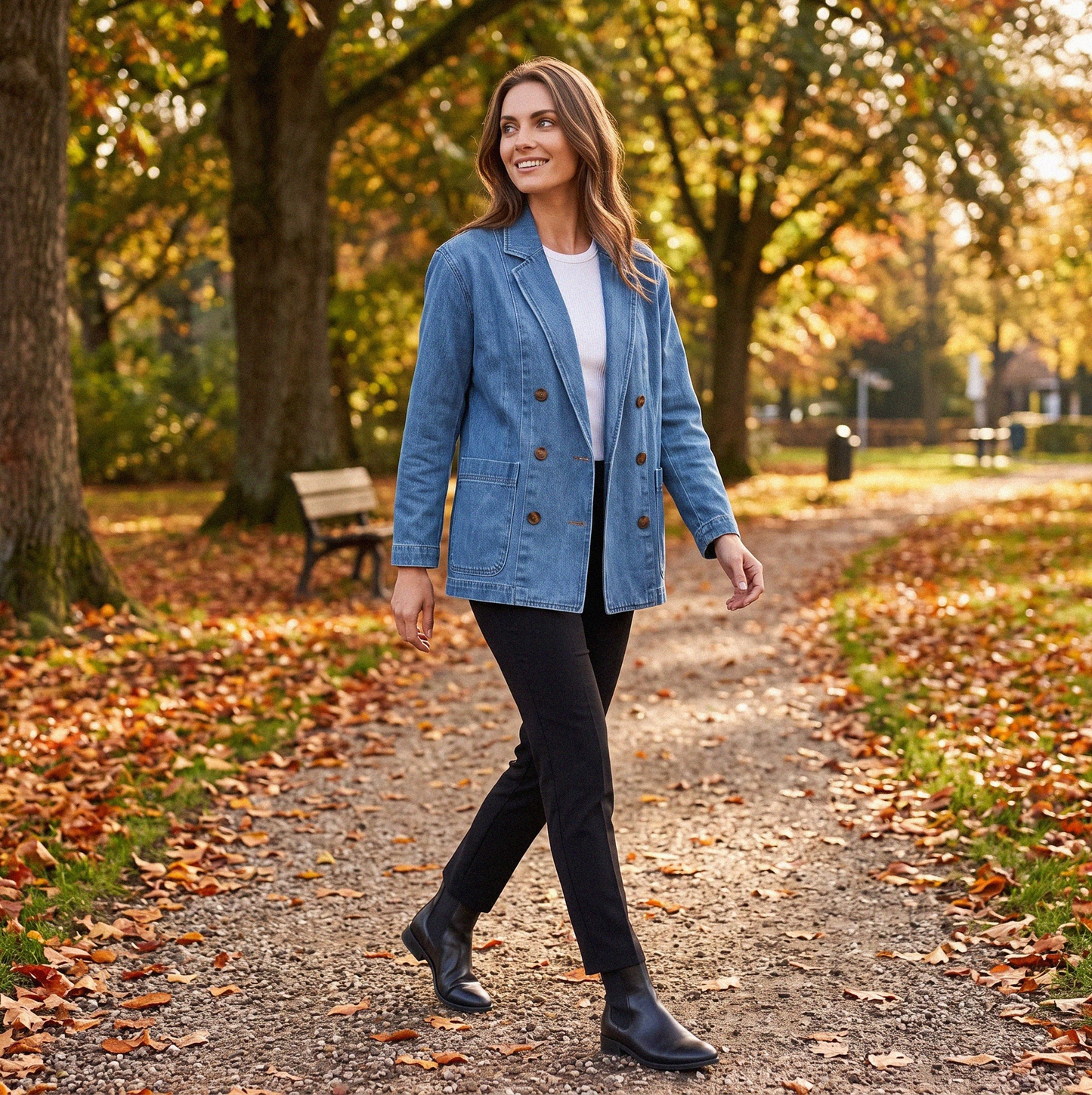Safira | Denim dames jacket met zijzakken