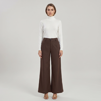 Tiana | Klassiek wijde dames pantalon hoge taille