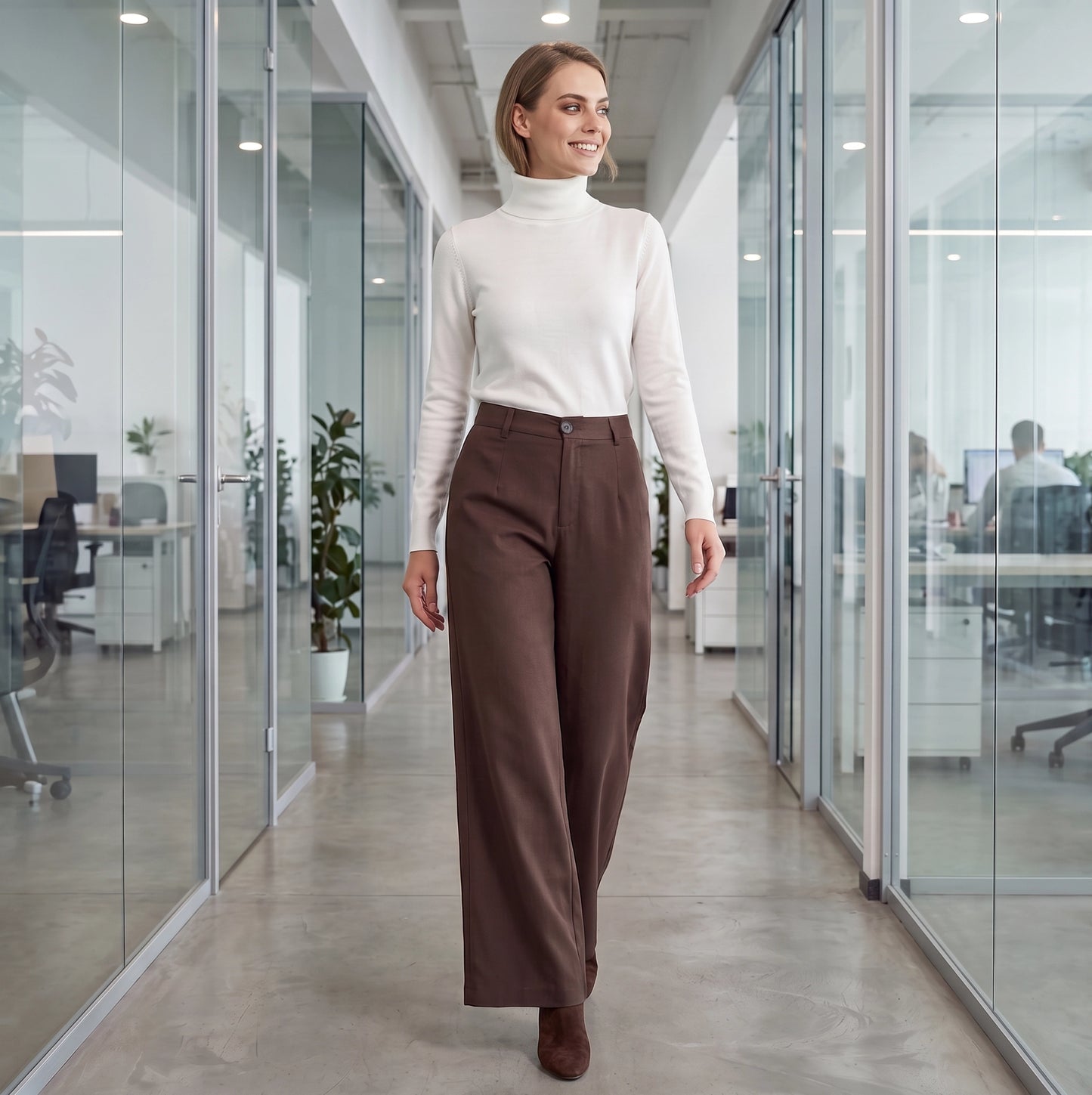 Tiana | Klassiek wijde dames pantalon hoge taille