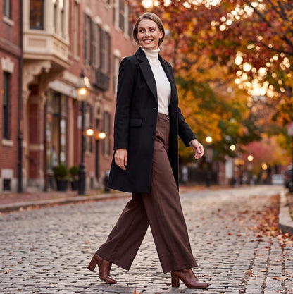 Tiana | Klassiek wijde dames pantalon hoge taille