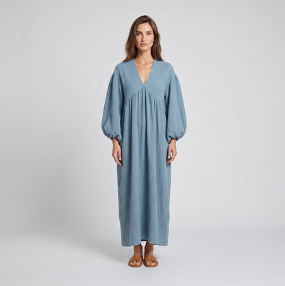 Vespera | Nachtjurk dames midi (V-hals)