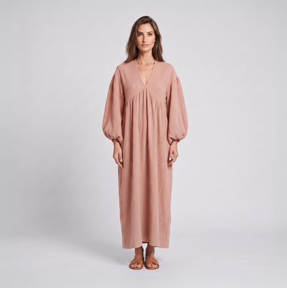 Vespera | Nachtjurk dames midi (V-hals)