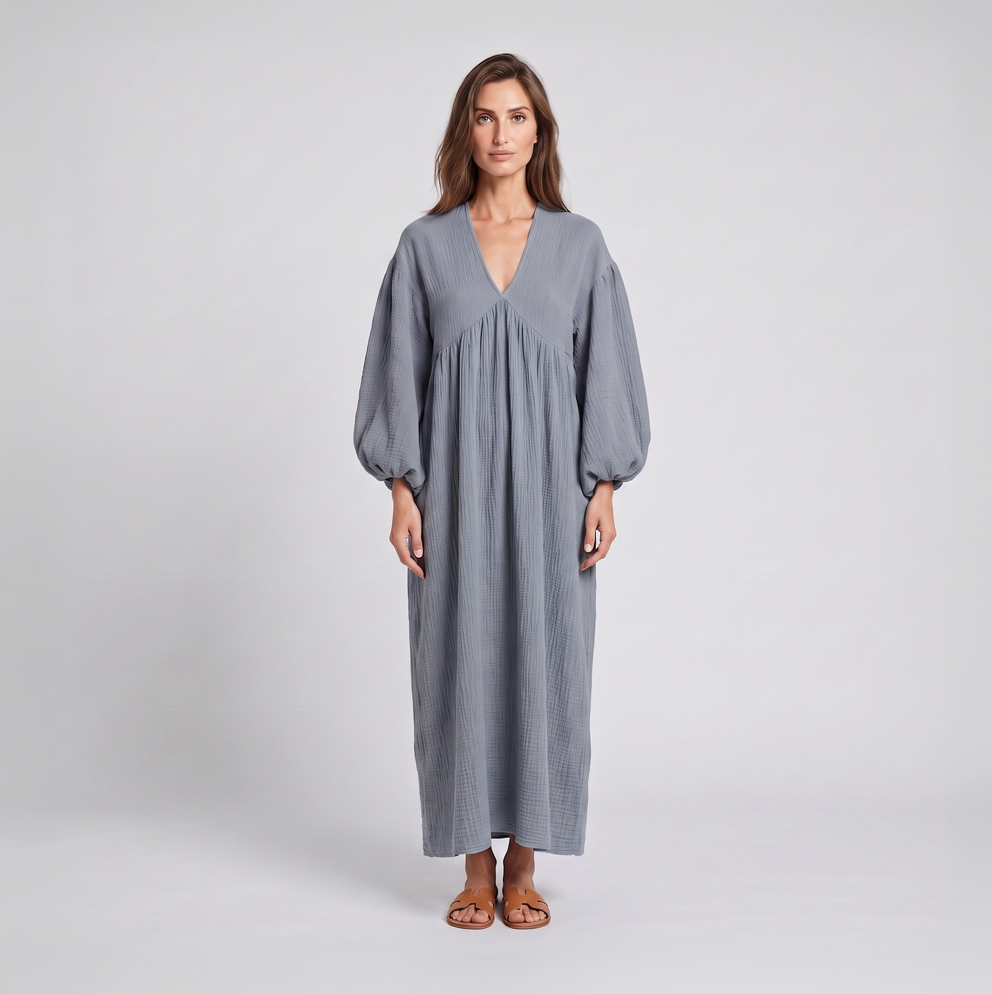 Vespera | Nachtjurk dames midi (V-hals)
